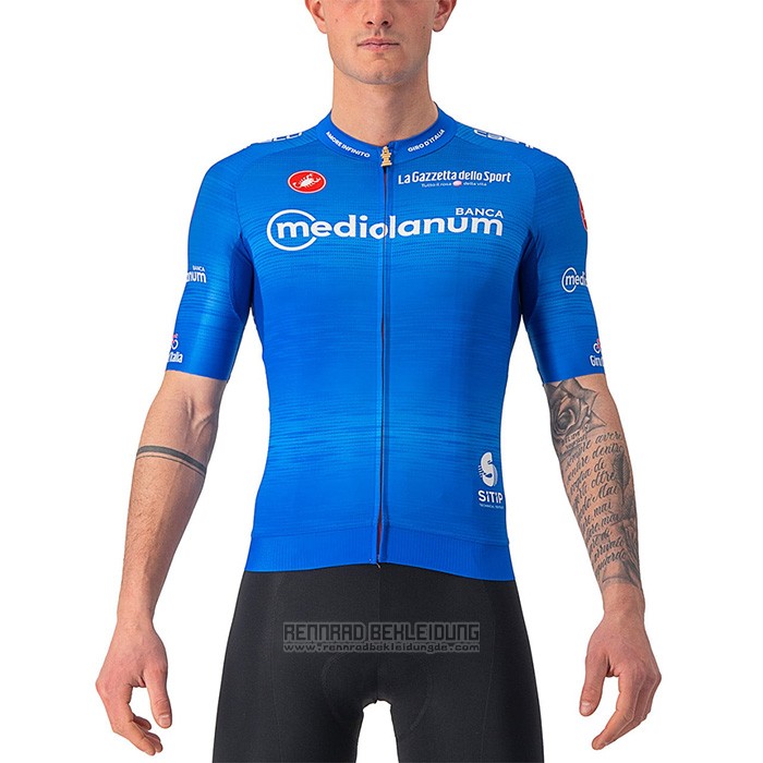 2022 Fahrradbekleidung Giro D'italia Blau Trikot Kurzarm und Tragerhose